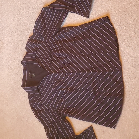 Lane Bryant black striped collared shirt, size 18/20 - Picture 5 of 7